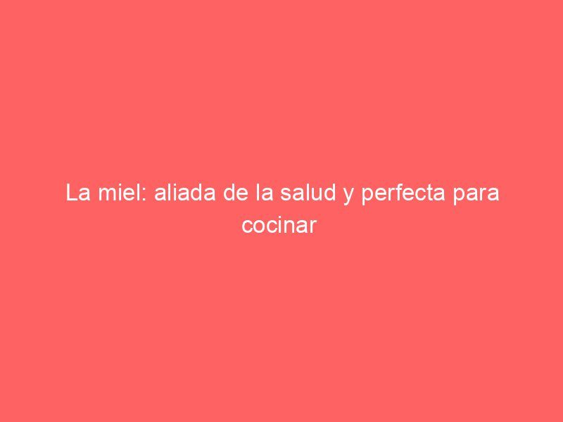 La miel: aliada de la salud y perfecta para cocinar 