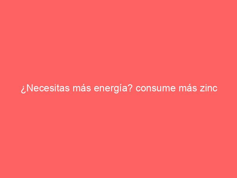 ¿Necesitas más energía? consume más zinc